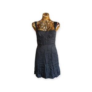 Capulet Black Polka Dot Mini Dress Sleeveless Fit Flare small
